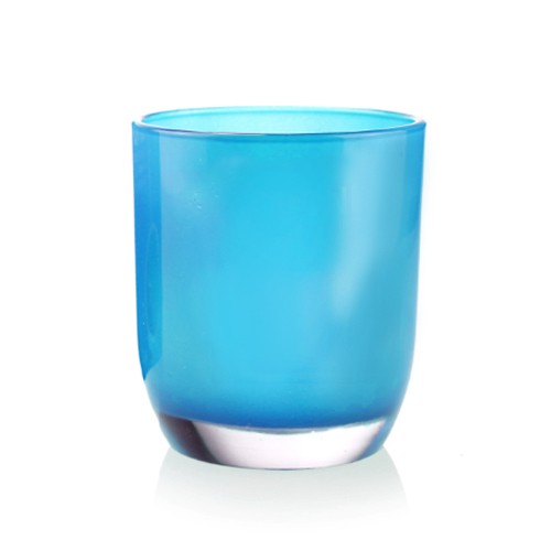 7oz color round cup blue 글래스 양초용기 - 200g - GL012